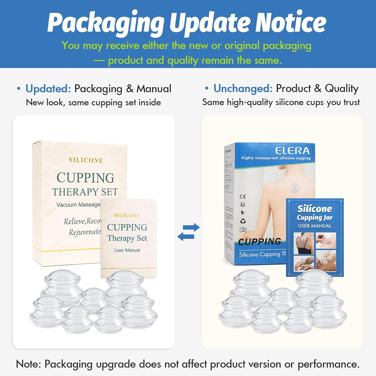 ELERA Silicone Cupping Theraphy Set, Professionally Chinese Massage Cups for Cupping Therapy and Cellulite Reduction (7 Cups) image number 6