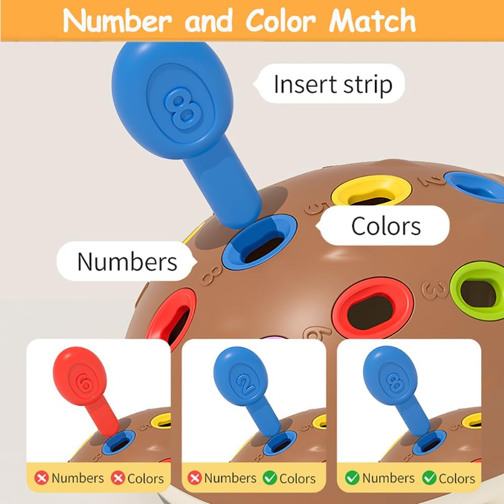 Fine Motor Skills Toys for Toddlers 1-3, Vamotto Hedgehog Montessori Toys with Color Sorting & Counting, Sensory Learning Toys for Baby 12-36 Months, Educational Toy Boys Girls image number 3