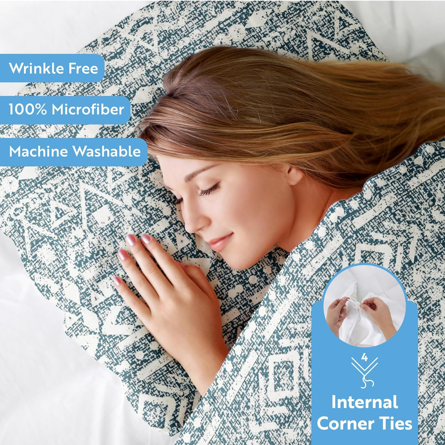 Linen Market Duvet Cover Queen (Navy) - Experience Hotel-Like Comfort with Unparalleled Softness, Exquisite Prints & Solid Colors for a Dreamy Bedroom - Queen Duvet Cover Set with 2 Pillow Shams