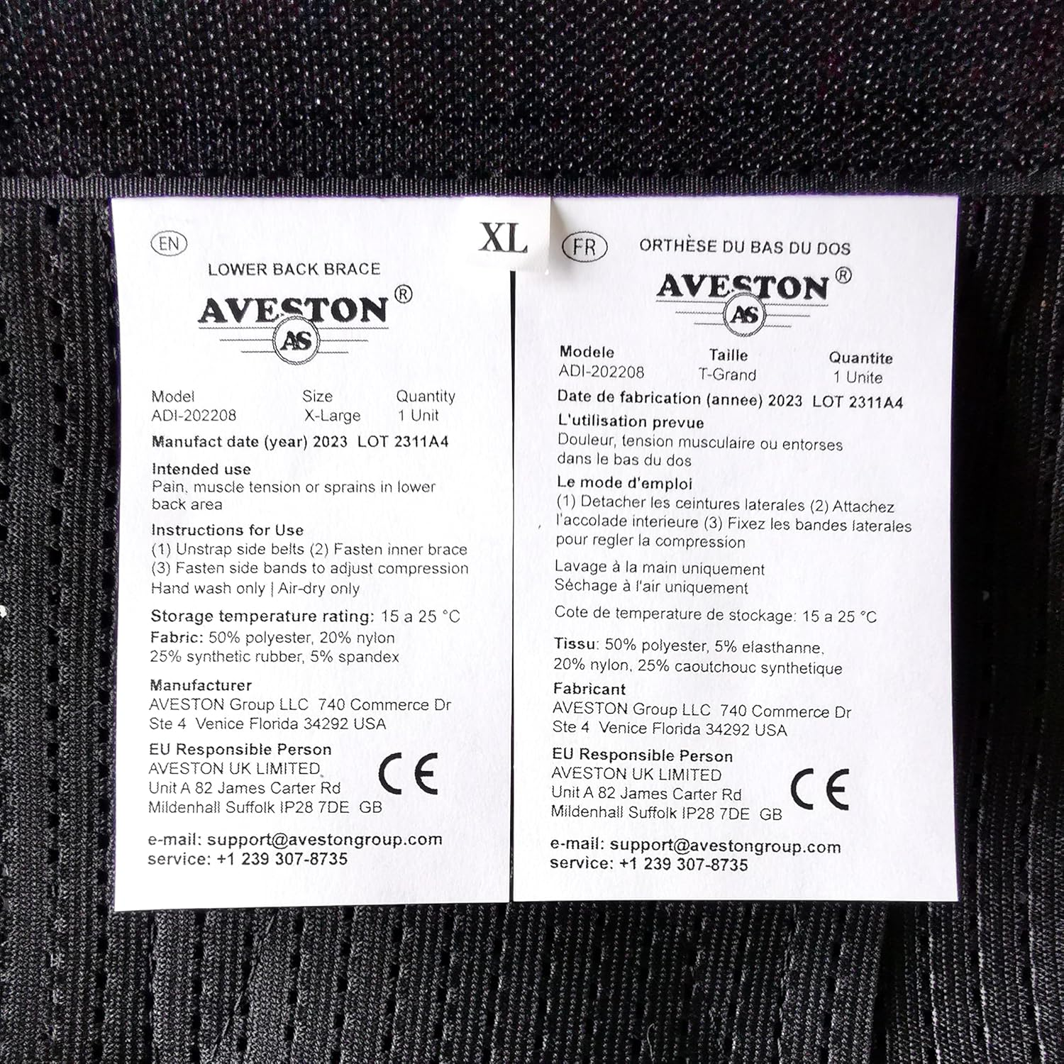 AVESTON Back Brace for Lower Back Pain Relief 6 Ribs Belt with Lumbar Pad Support for Men/Women Light Thin Orthopedic Rigid Adjustable Supporter for Herniated Disc (X-Large) image number 1