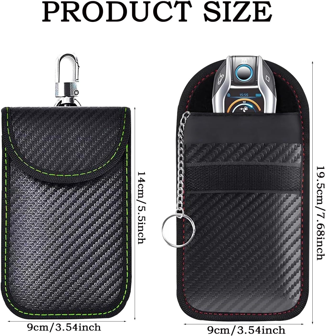 Faraday Pouch for Car Keys,Car Key RFID Signal Blocking Pouch with Keyring,Waterproof Faraday Bag Key Fob Protector,2 Pack image number 4
