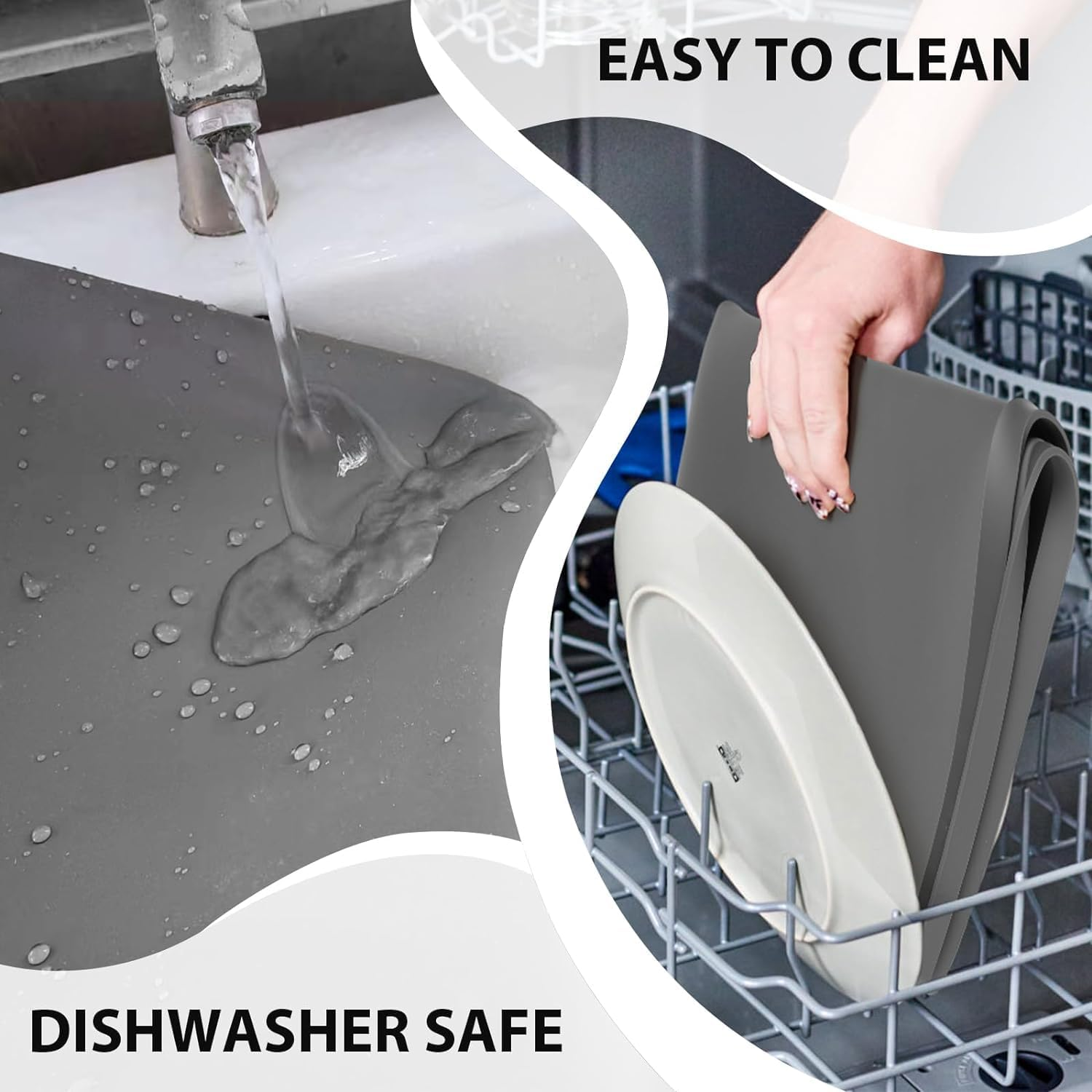 Washer and Dryer Top Protector Mat, 60 * 65Cm Silicone Rubber Mat for Laudry Machine & Dryer,Non Slip Heavy Duty Waterproof Washable Top Cover Pad for Home Kitchen Laundry Room image number 4