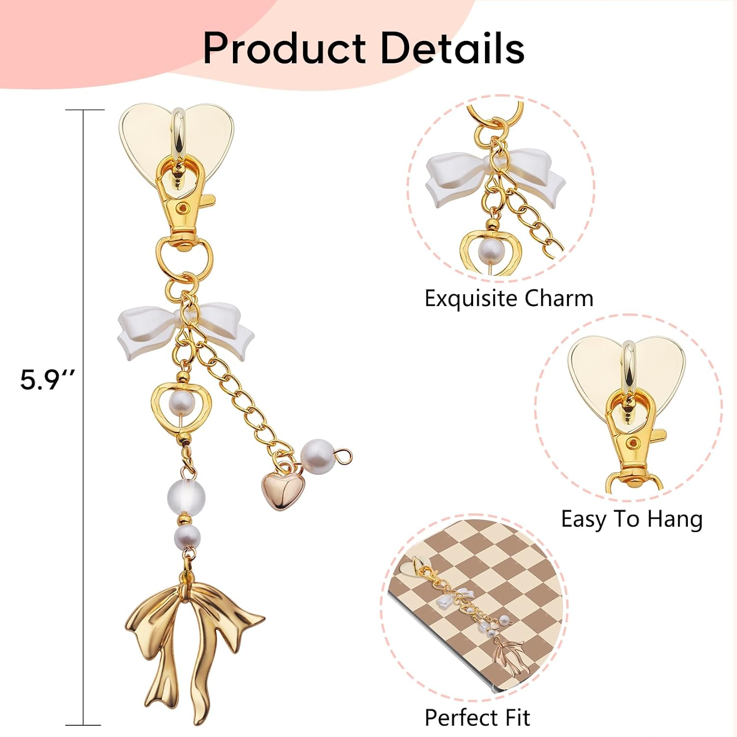 Sunla Charm Chains for Kindle, Cute E-Reader Phone Charm Bracelets Accessories Gift for Reader Booklovers Women for Kindle/Phone/Camera/Bag Decor