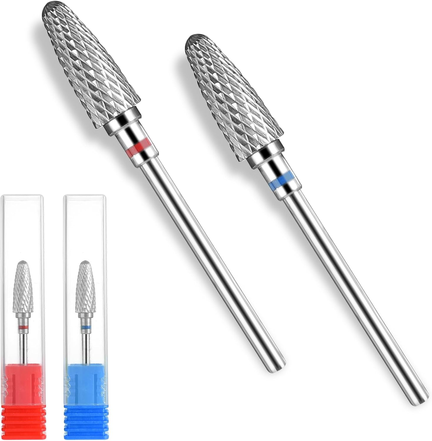 Nail Drill Bits Tech for Nails Set 2 PCS Tips Cuticle Mandrel Professional Flame File Mini Sanding Cord Accessories Gel Remover Professional Nail Drill Bits Set Carbide Ceramic for Tech Gel Remover image number 3