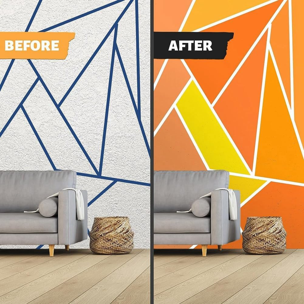 Blue Painters Tape Paint Tape Blue Tape for Painting Automotive Walls Packing Removable Free Residue, 4 Rolls image number 2