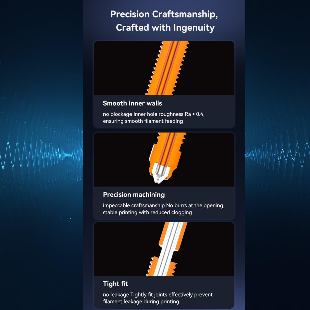 For Creality K2 plus Hi Combo Nozzles Kit - Titanium Alloy, Copper Alloy, Hardened Steel & High Flow Nozzle Replacement Kit - Compatible with Creality K2 plus 3D Printer & Hi Combo-0.4Mm, 3Pcs image number 6