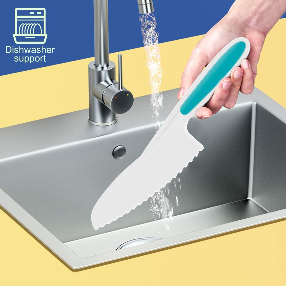 10 Pieces Kids Cooking Cutter Set, Montessori Kitchen Tools Safe Cutting Veggies Fruits, Toddler Kitchen Cutter Set for Chopper, Cutting Fruit and Vegetable (Green) image number 6