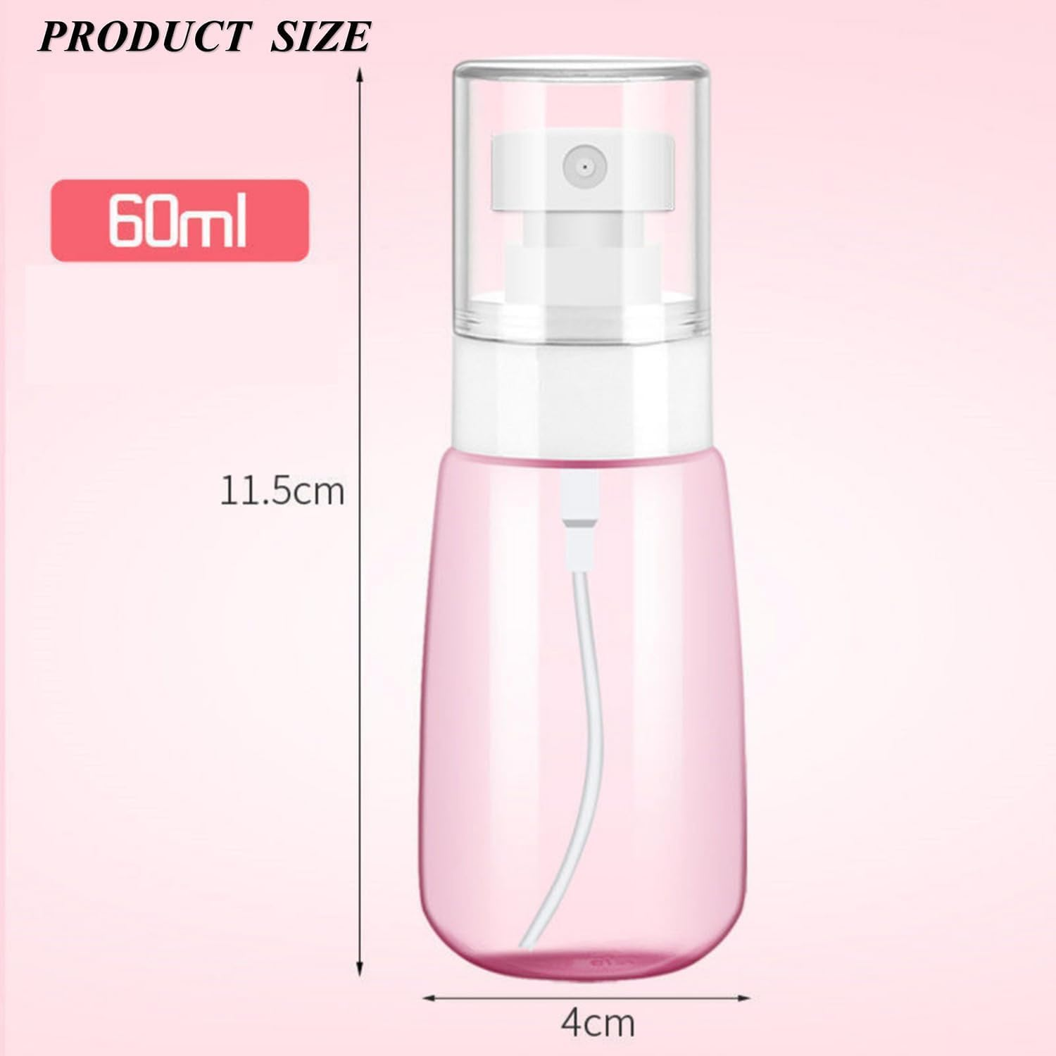 60Ml Plastic Mini Fine Mist Spray Bottles, 2Pcs 60Ml Leak Proof Fine Mist Mini Empty Spray Bottles, Empty Plastic Spray Bottle Mist Travel Spray Bottle image number 5