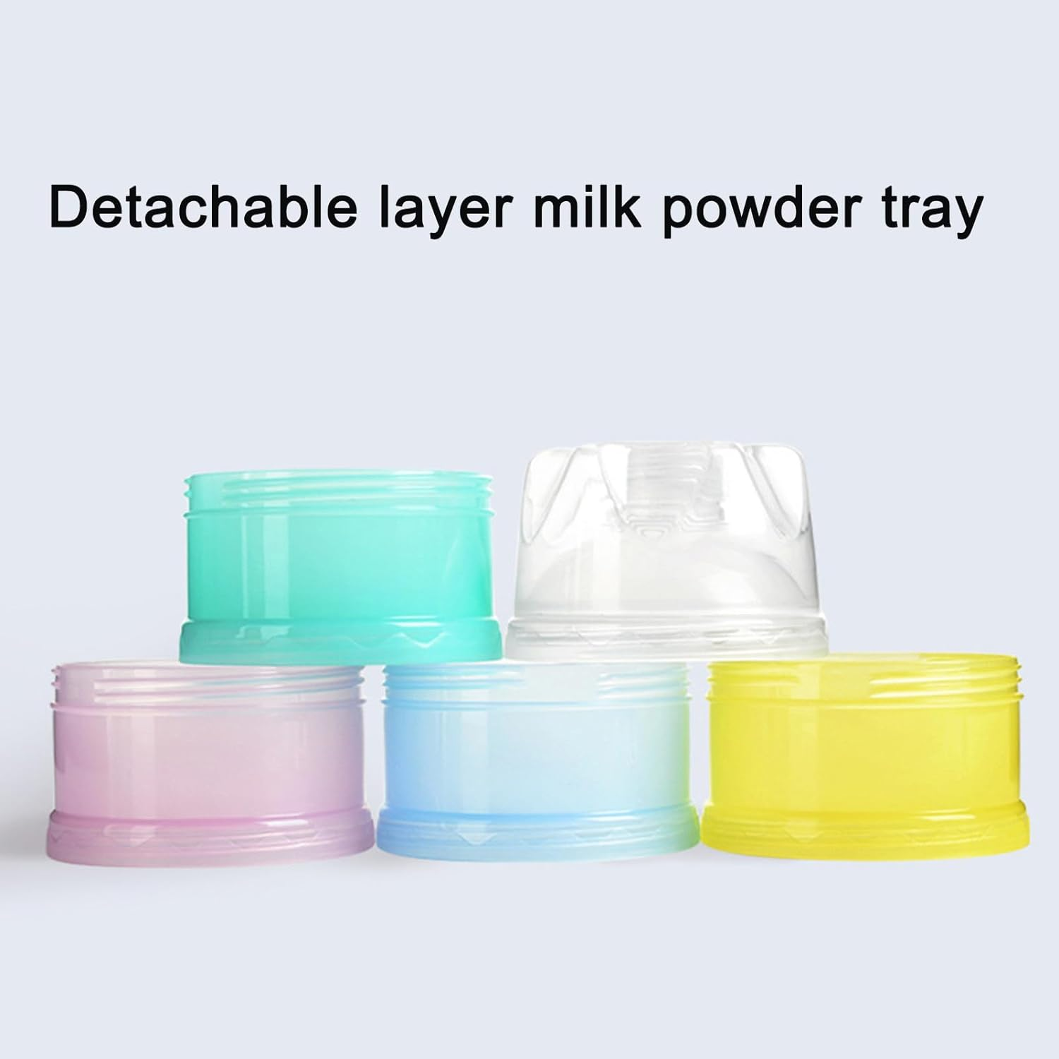 2 PCS 4 Layers Baby Milk Powder Dispenser, Milk Powder Pots,Food Storage Tank, Candy Storage Tank, Formula Dispenser Portable Milk Powder Formula Dispenser Container Pot Box Milk Cans Snack Storage Box for Travel (Four-Color) image number 6