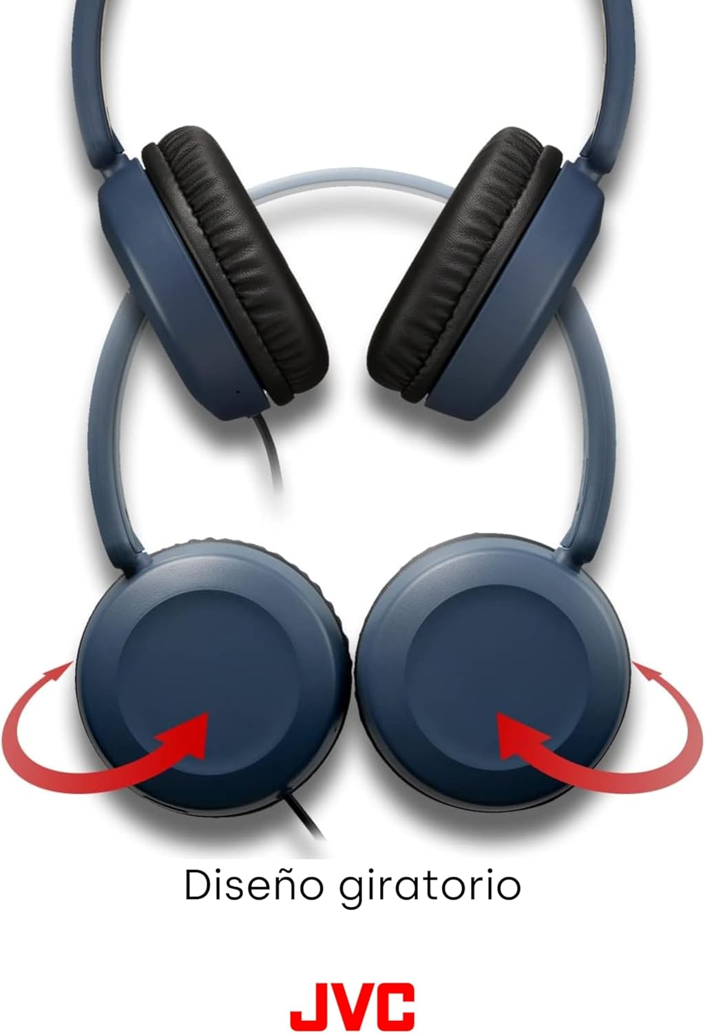 JVC HA-S31M Wired Over-Ear Headband Headphones with Microphone & Remote - Slate Blue image number 3