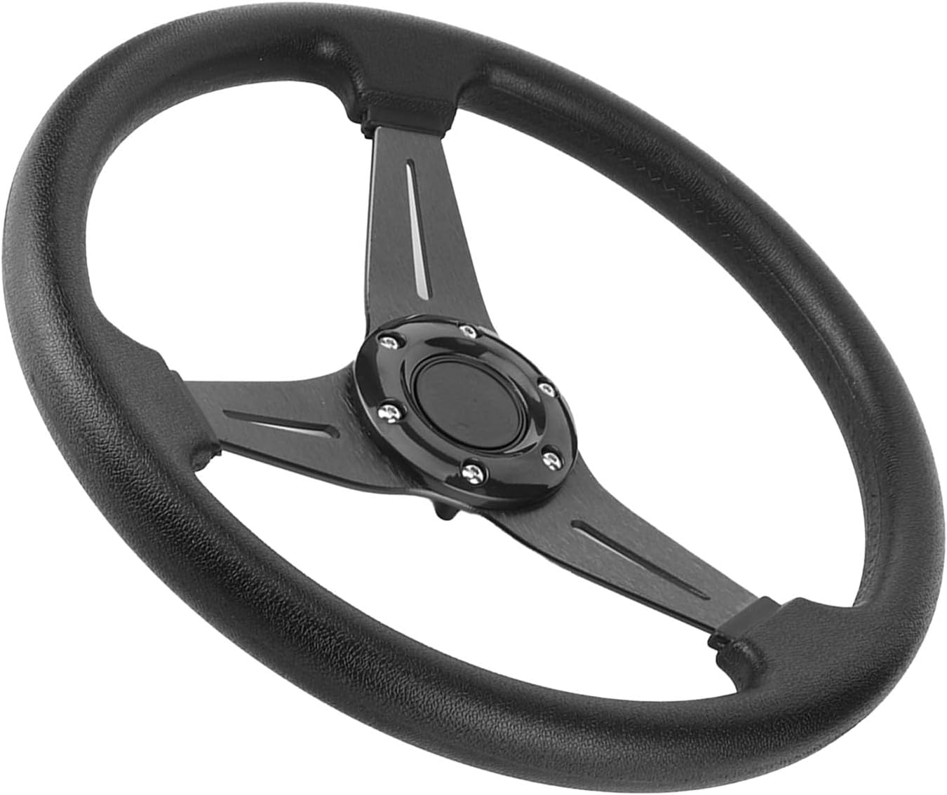 Racing Car Steering Wheel, 350Mm/14 Inch, Universal Drift Modification, Black