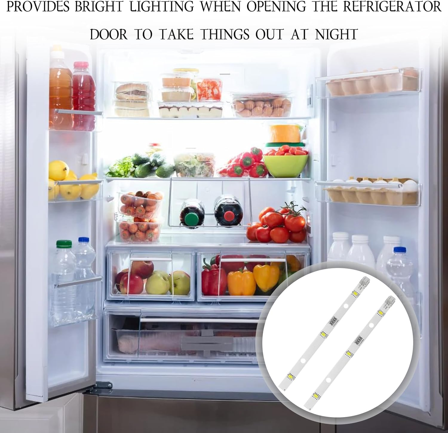 Pack of 4 LED Light Strips, Light Strips for Refrigerator, Replacement Fridge Lamp Compatible with Rongsheng/Hisense Refrigerator, Compatible with Model E349766 MDDZ-162A 1629348, DC12V 2W Fridge image number 3