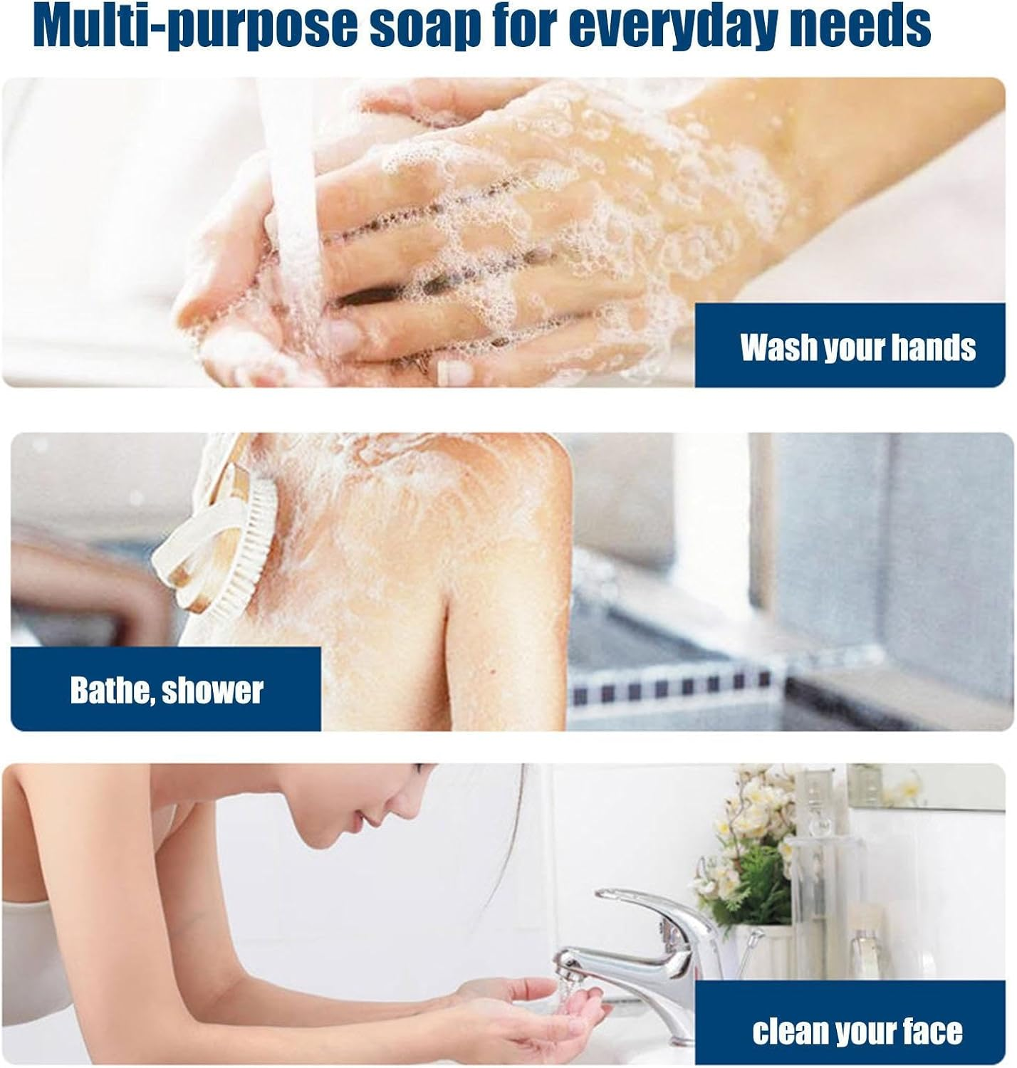 Rice Soap,Natural Moisturizing Thai Rice Soap - Brightening Handmade Goat Milk Soap Body Cleansing Soap for Face, Hand, Bath, Rich Lather image number 5