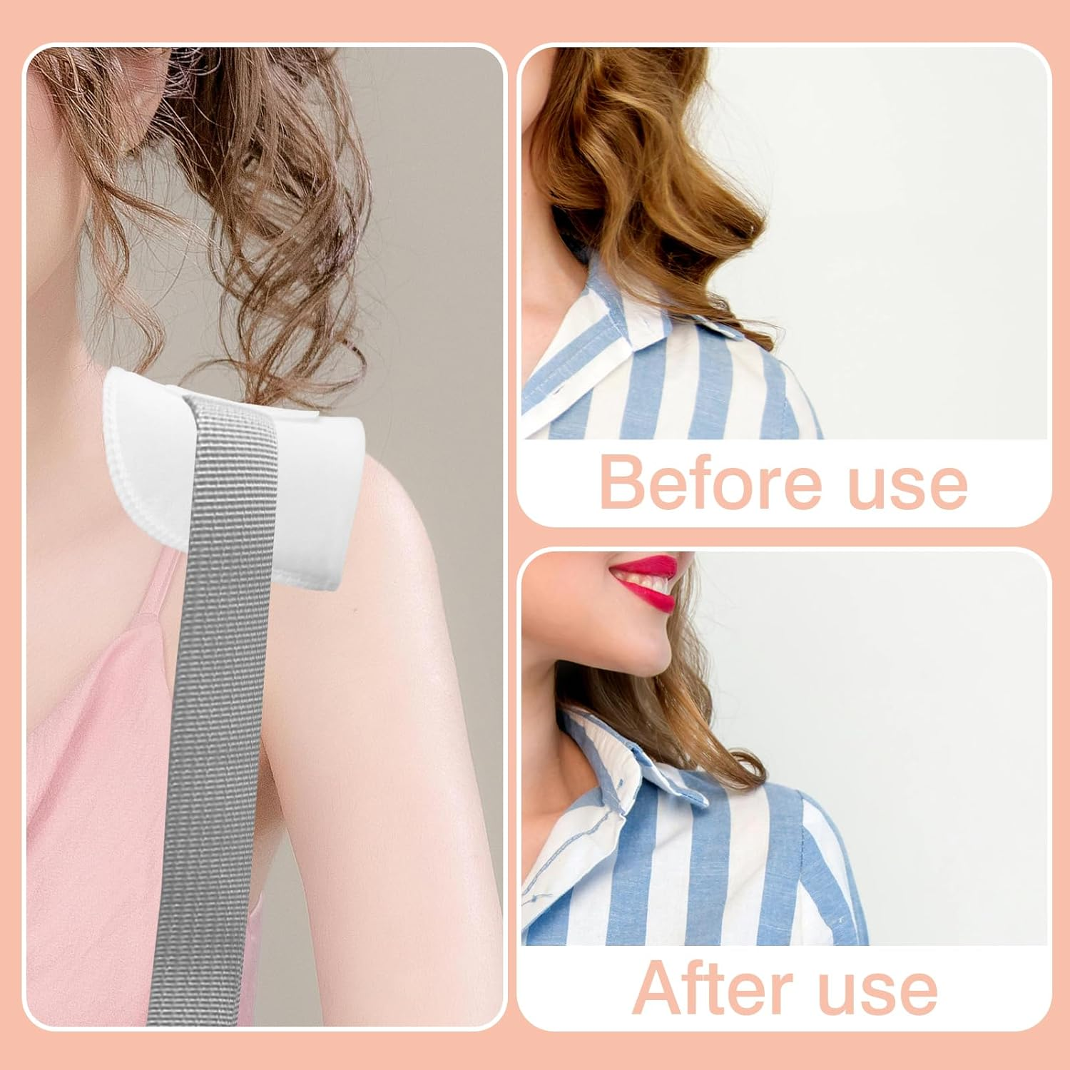 4 Pairs Set-In Shoulder Pads 1.5Cm Thickening Foam Shoulder Pads for Womens Clothing Sewing Supplies Breathable Sponge Pads for Sloping High Low Shoulders Blazer Suit (Black & White) image number 6