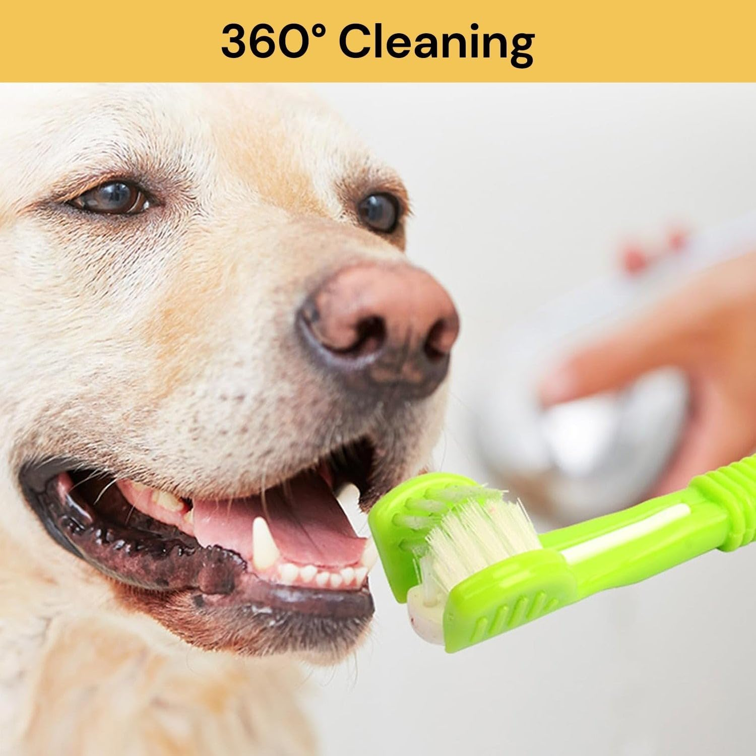EZONEDEAL Three Sided Pet Toothbrush 360-Degree Pet Toothbrush Bad Breath Tartar Teeth Care Tooth Cleaning for Puppy, Small Dog and Cat (Dark Green) - Dark Green image number 6