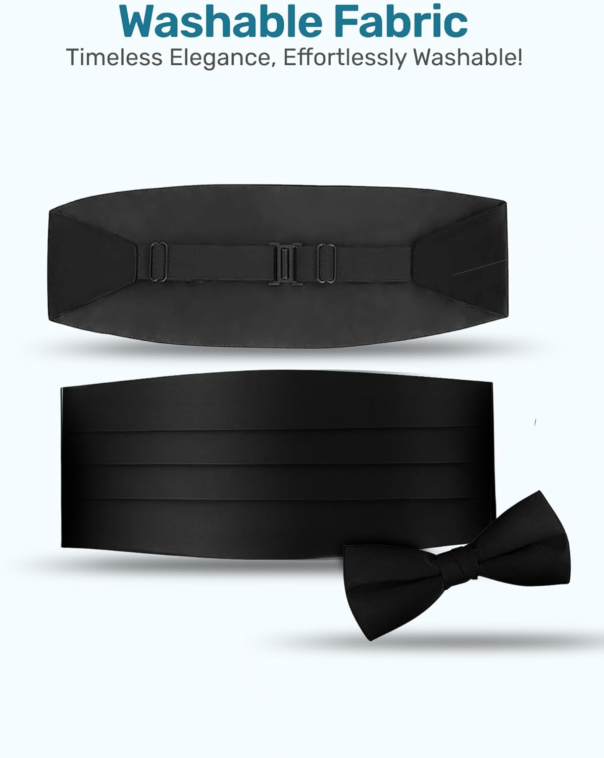 Men'S Formal Satin Bowtie and Cummerbund Set - Emerald Green image number 4