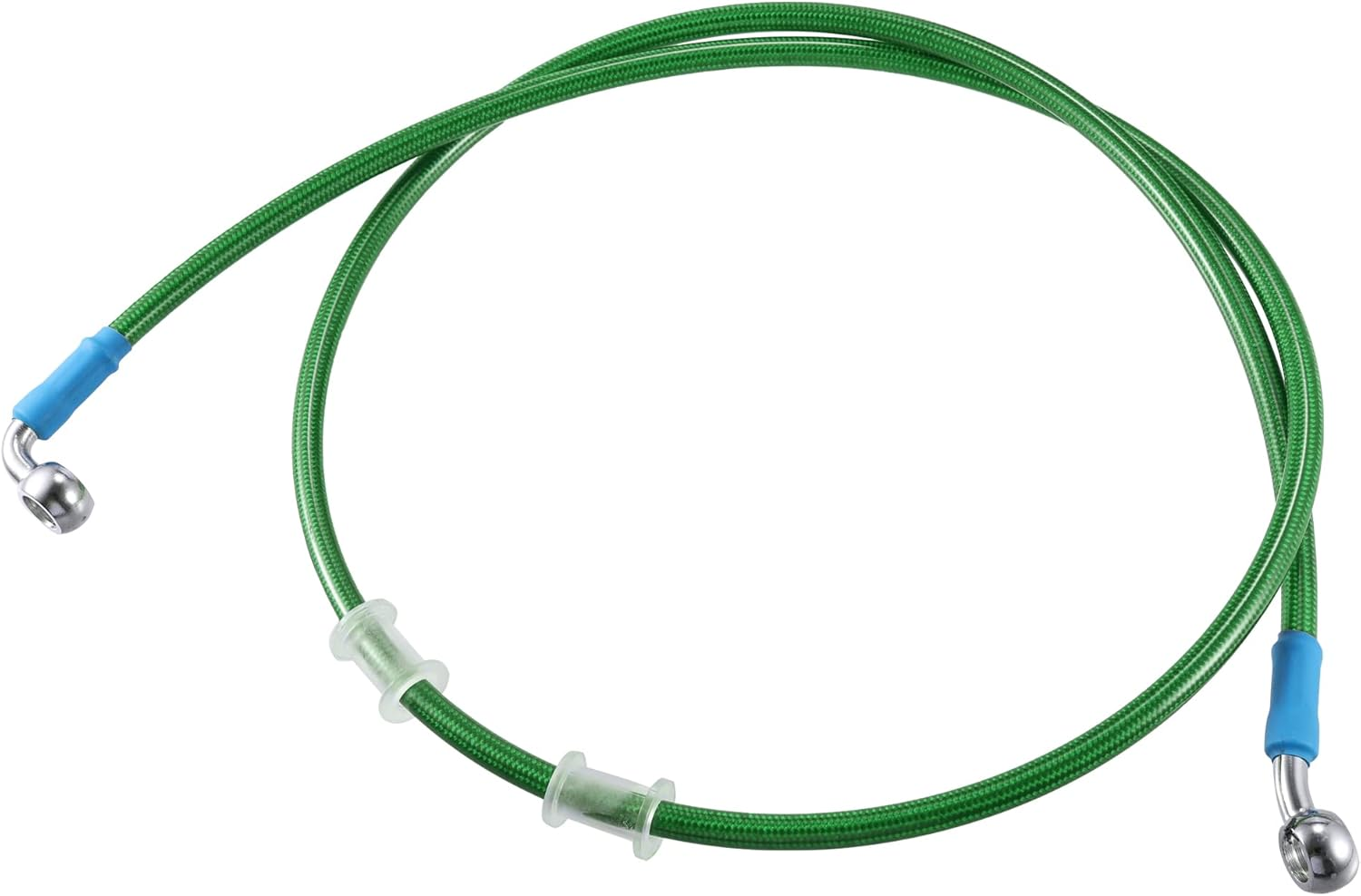 X AUTOHAUX 120Cm AN3 M10 Car Hydraulic Brake Line Oil Hose Pipe Fitting 28&deg; 90&deg; Stainless Steel for Car Motorcycle Dirt Racing Bike Green