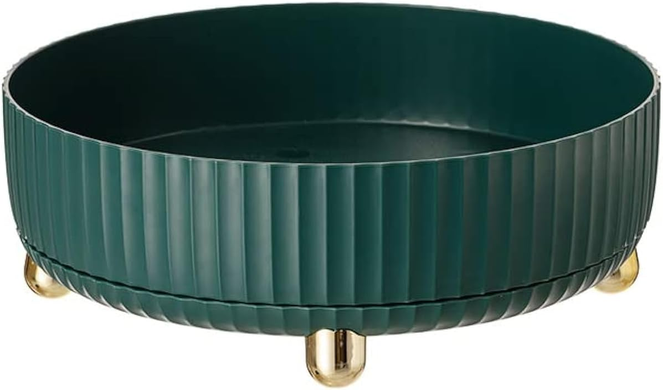 Makeup Perfume Organizer, 360&deg; Rotating Skincare Organizer, Vanity Tray, Spinning Cosmetics Organizer for Dresser, Vanity, Bathroom Countertop, Blue