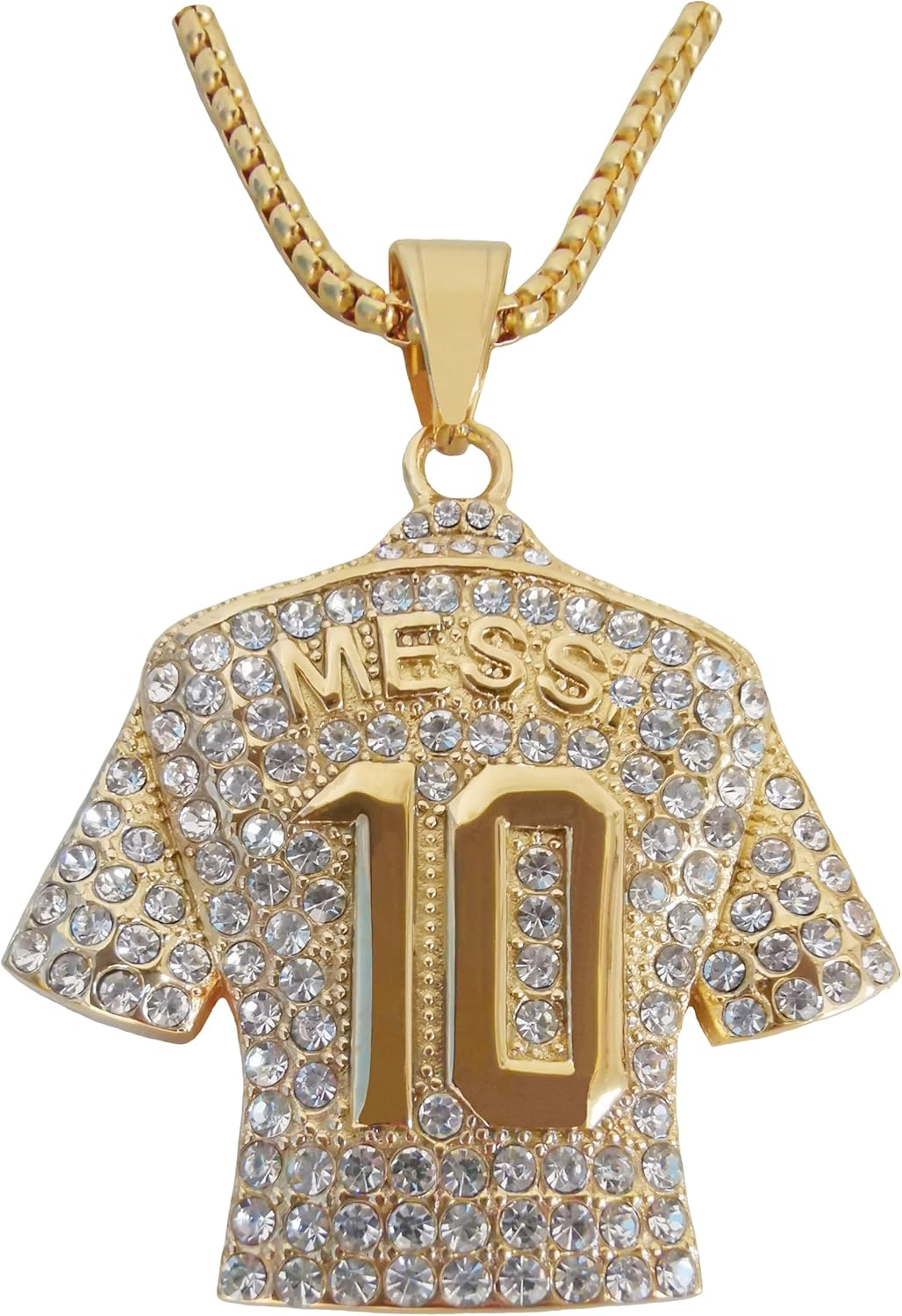 Toogod 18K Gold-Plated | Silvery-Plated Argentina 10 Soccer Jersey Number 10 Necklace | No.10 Football Star Necklace | Soccer Player Miami 10 Pendant Hip Hop Necklace for Men Women 24&lsquo;&rsquo;