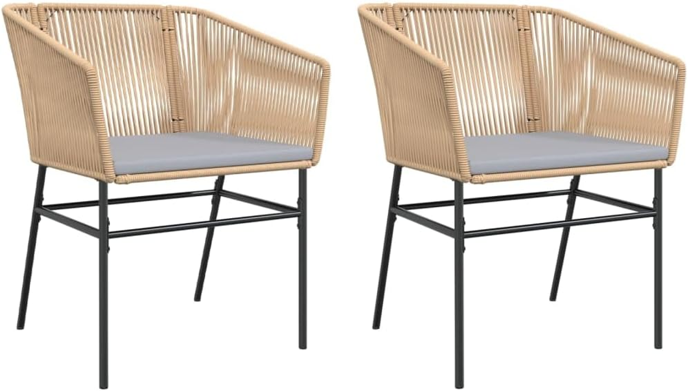 Vidaxl - Garden Dining Armchair Set/Black Poly Rattan Chairs with Cushions - Outdoor Patio Furniture - Weather