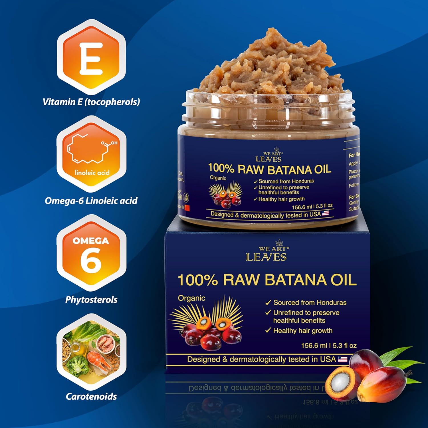 Raw Batana Oil for Hair Growth Dr Sebi - 156Ml Organic Honduras Batana Oil - 100% Natural for Thicker, Stronger Hair for Men and Women image number 1