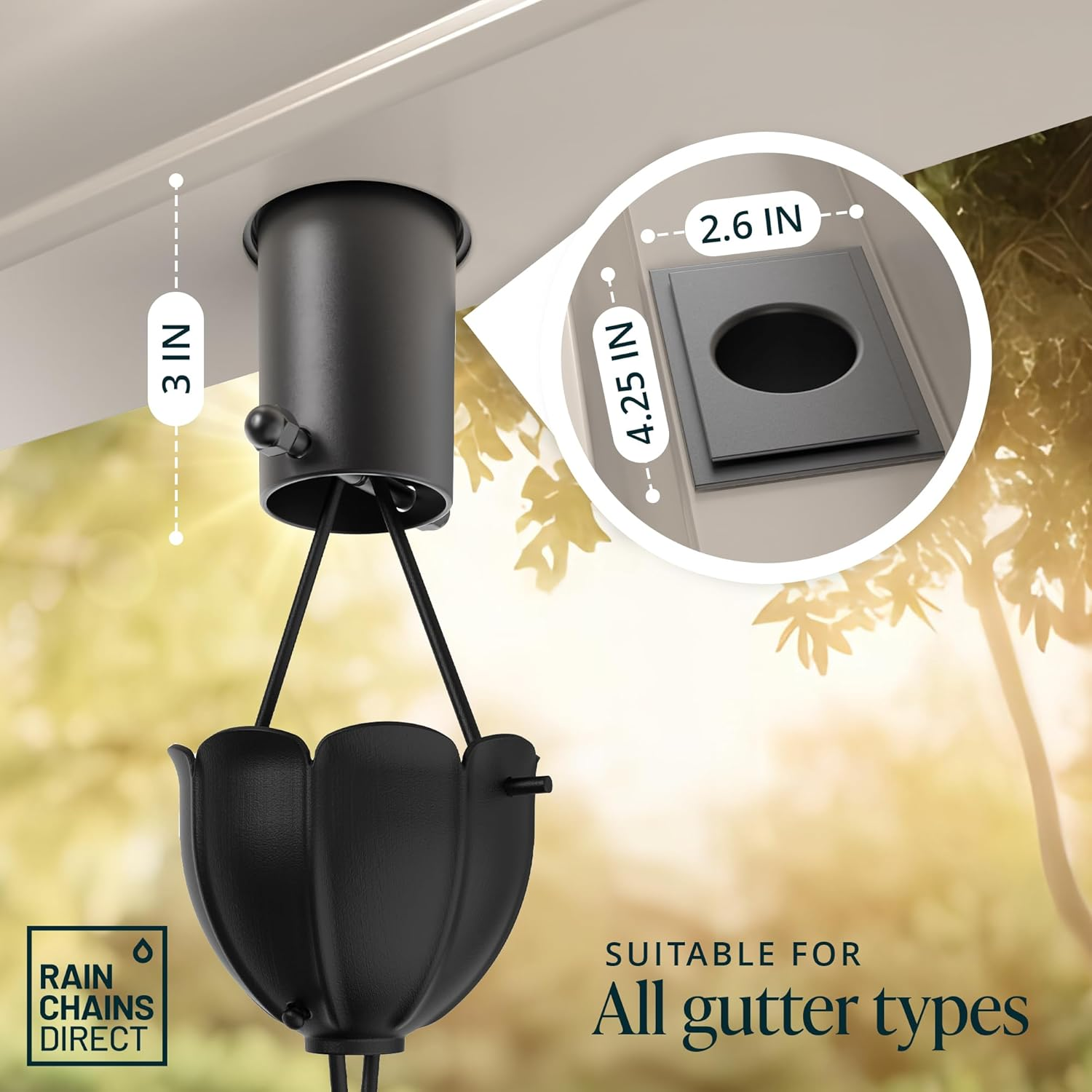 Rain Chain Gutter Installer (Black) by Rain Chains Direct - Copper image number 5