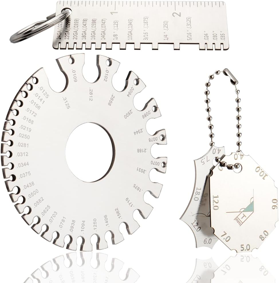 Yakamoz Stainless Steel Wire Gauge Measuring Tool, 3-In-1 Welding Inspection Tool Set (Wire Gauge + Weld Thickness Gauge + Fillet Weld Gauge) for Wire Welding image number 5