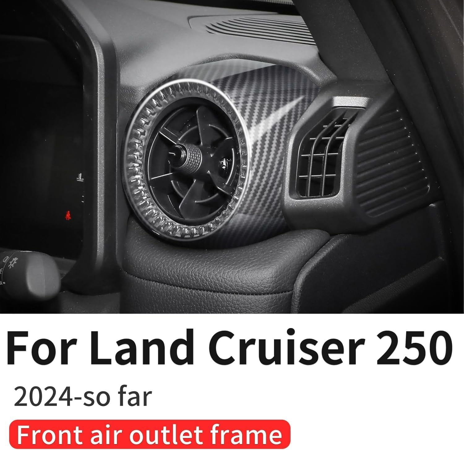 2PCS Carbon Fiber Style Front Left and Right Air Outlet Cover Decoration Fit for Toyota Land Cruiser 250 1958 Prado LC250 J250 2024-2025 Interior Accessories (A)