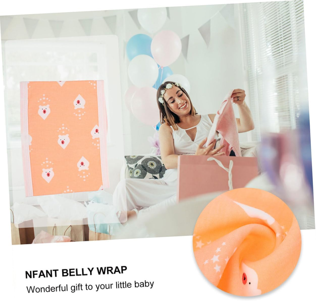 Newborn Cotton Belly Band Baby Navel Strap Cartoon Print 80Cm Warm Belly Protector for Infant Nursery Cord Wrap Autumn Winter image number 1