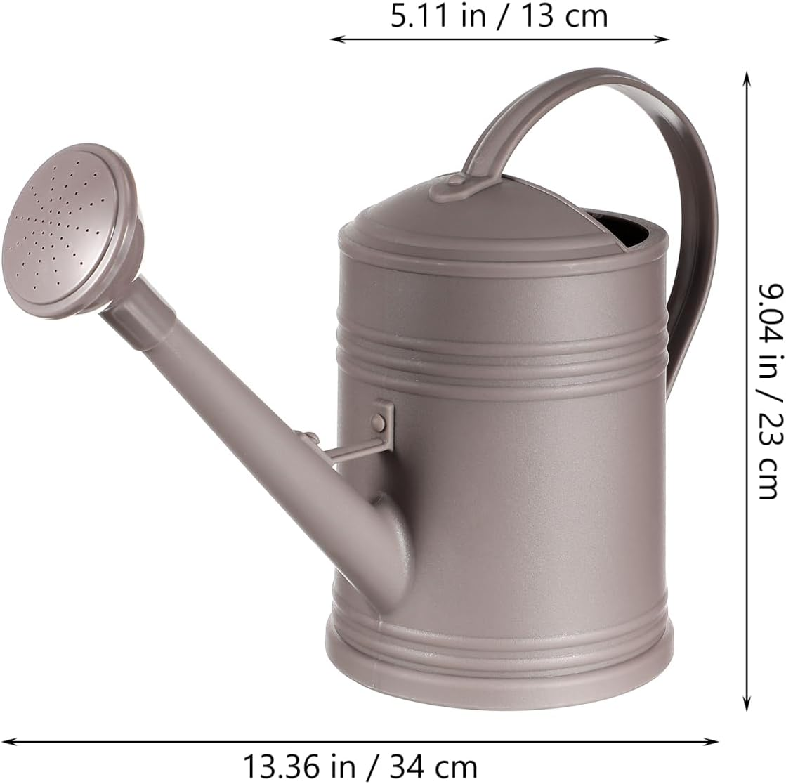 Grey Plastic Watering Can with Long Spout 2L Capacity for Indoor and Outdoor Plant Care Removable Nozzle for Watering