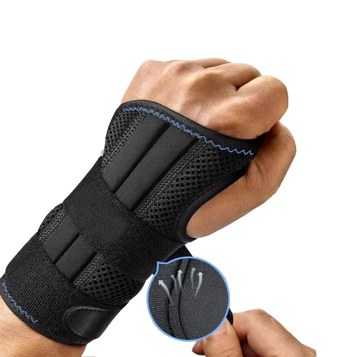 Carpal Tunnel Wrist Support, Premium Wrist Brace, Carpal Tunnel Relief Wrist Brace, Wrist Splint Support with Splints, Strongest Wrist Support Splint, Adjustable Wrist Brace with 3 Supports (Right, L)