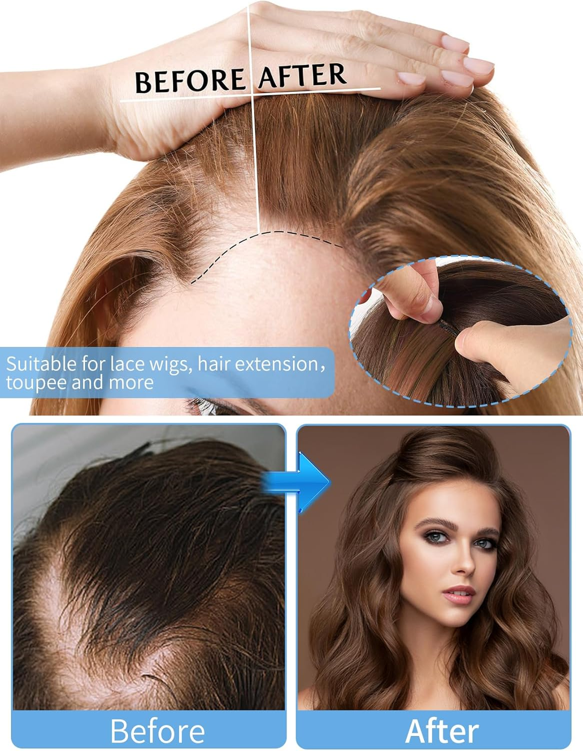 120 Pieces Hair Extension Tape Tabs Double Sided Extension Tapes, Hair Shop Smart Tabs Tape-In Hair Extension Tape for Replacement, Professional Strong No-Residue Bonding Tapes (4Cm X0.8Cm) (120PCS) image number 3