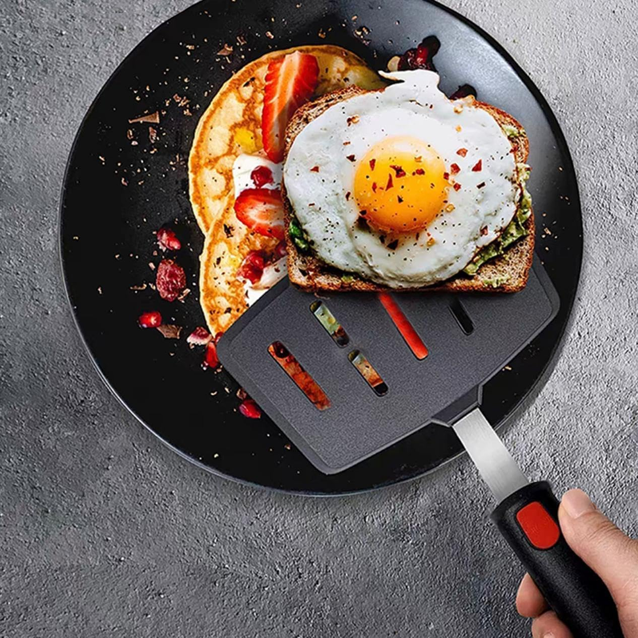 Silicone Spatula Turner, 5-Pack Spatulas Silicone Set for Nonstick Cookware, 600&deg;F Heat Resistant Kitchen Cooking Utensils Set for Egg, Pancake Dishwasher Safe image number 2