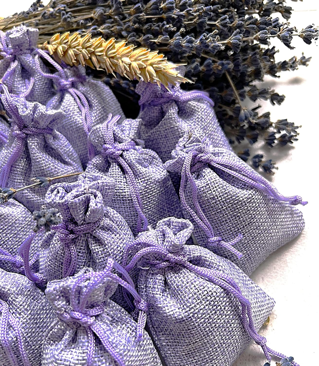5 Lilac Organza Bags Filled with Natural Organic French Provence Lavender 5X7 Sized Sachets image number 6