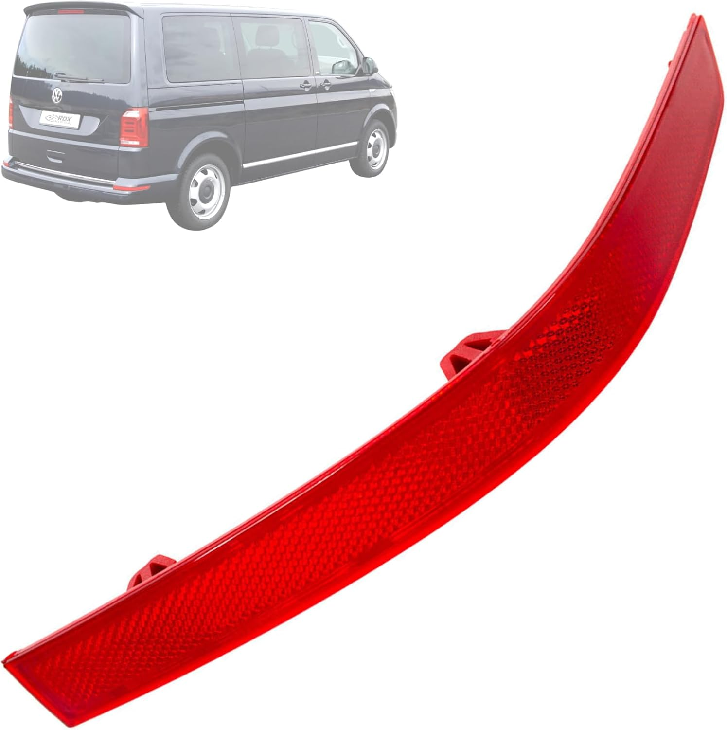 Twowinds Bumper Reflector, Cat Eye Reflector, Red Reflector for Rear Bumper, Right Side Compatible with VW Transporter T6 Multivan Caravelle (2016-2020) 7E0945106D image number 3