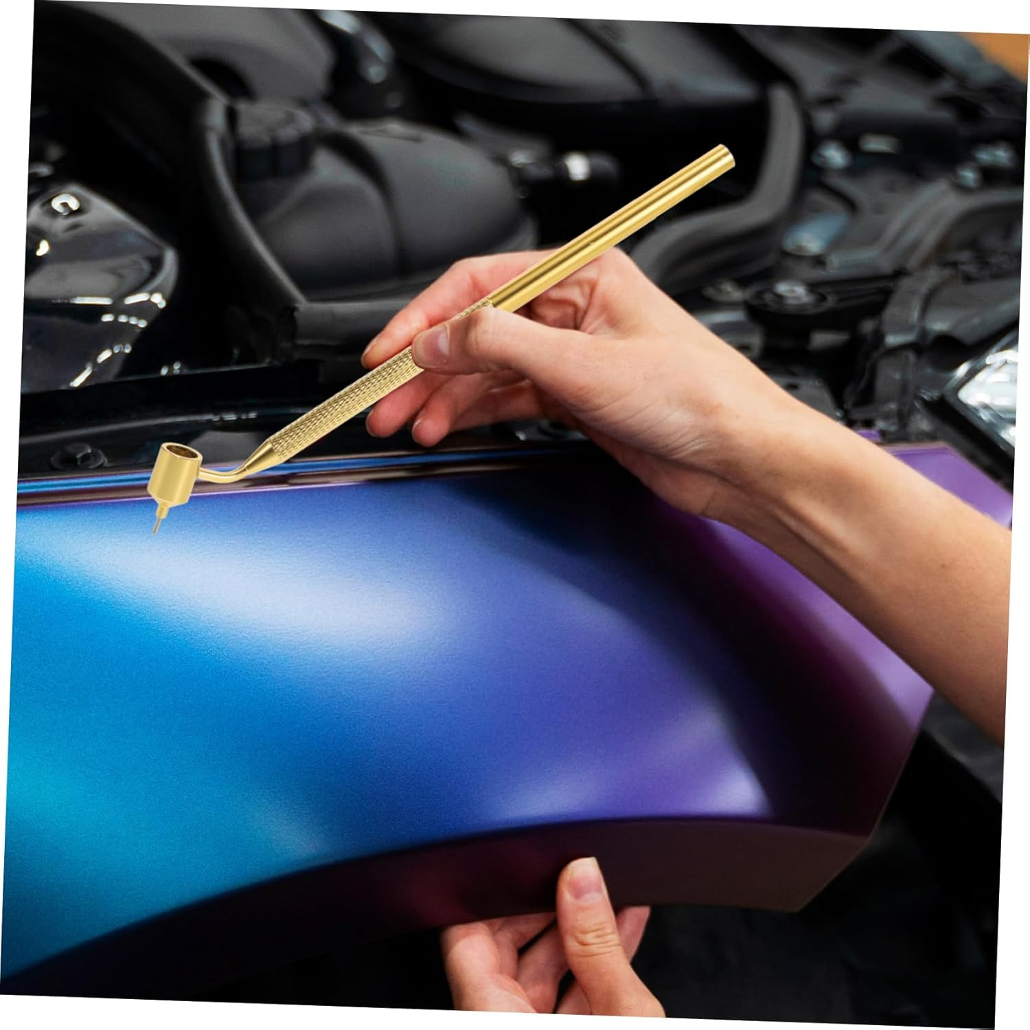 OSALADI 2Pcs Car Paint Touchups Pen Precision Detailing Fine Tip Paint Brush Refillable Touchups Applicator Auto Repair