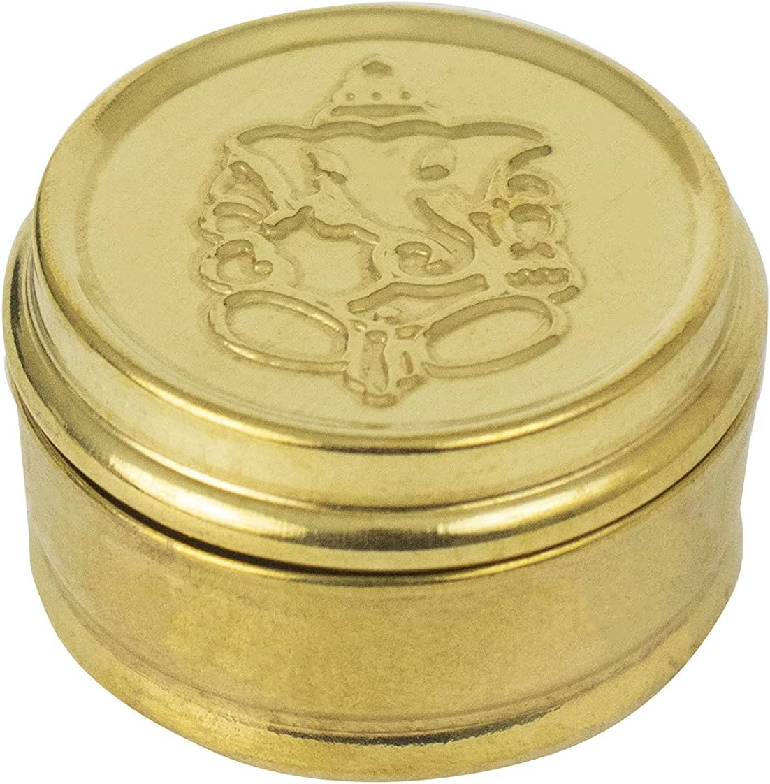 Spillbox Brass Box Pooja | Puja | Roli | Chawal | Chandan | Haldi | Kumkum Puja Box | Sindoor | Turmeric | Dabbi | Dibbi | Dhani | Dani Lid Holder -Small Dabbi Pack of 5 image number 1