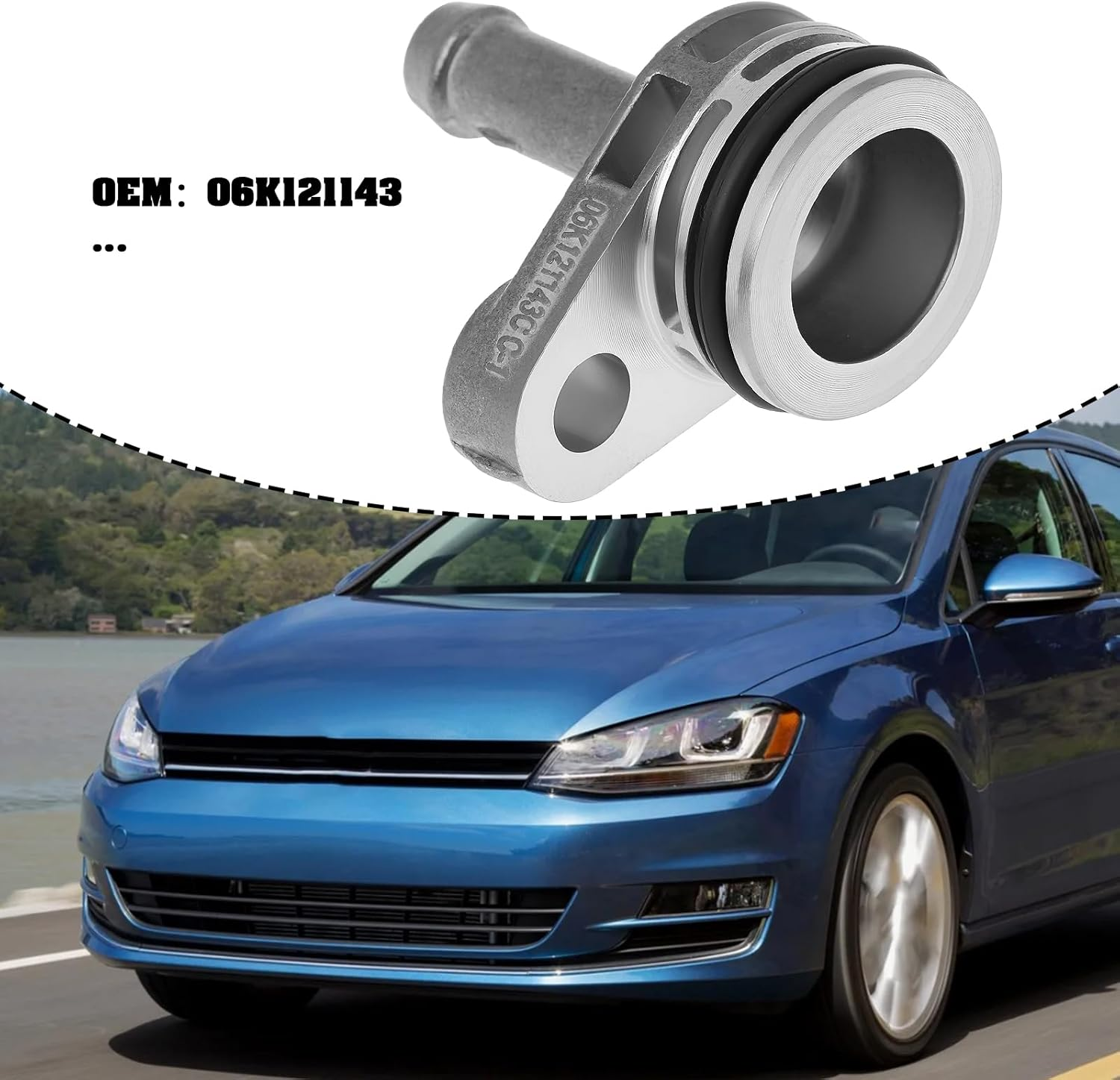 LT Easiyl Aluminum Fittings for Automotive Coolant Pipes 06K121143 Compatible with VW MQB image number 1