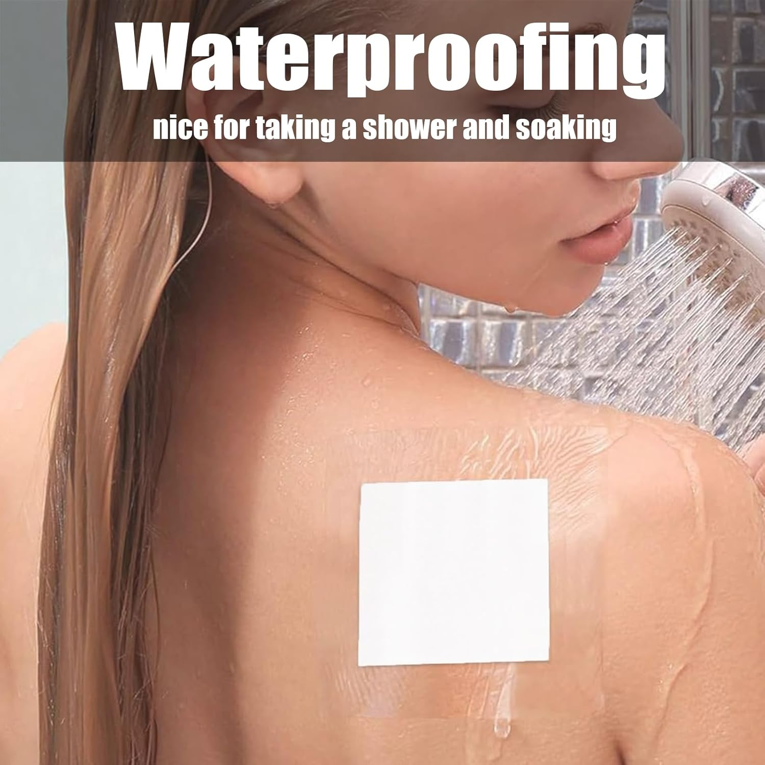 Section Adhesive Island Dressings Pads,Wound Cover Barrier Absorbent Patche,Waterproof Transparent Film Bandage-10Pcs-9 * 9CM image number 5