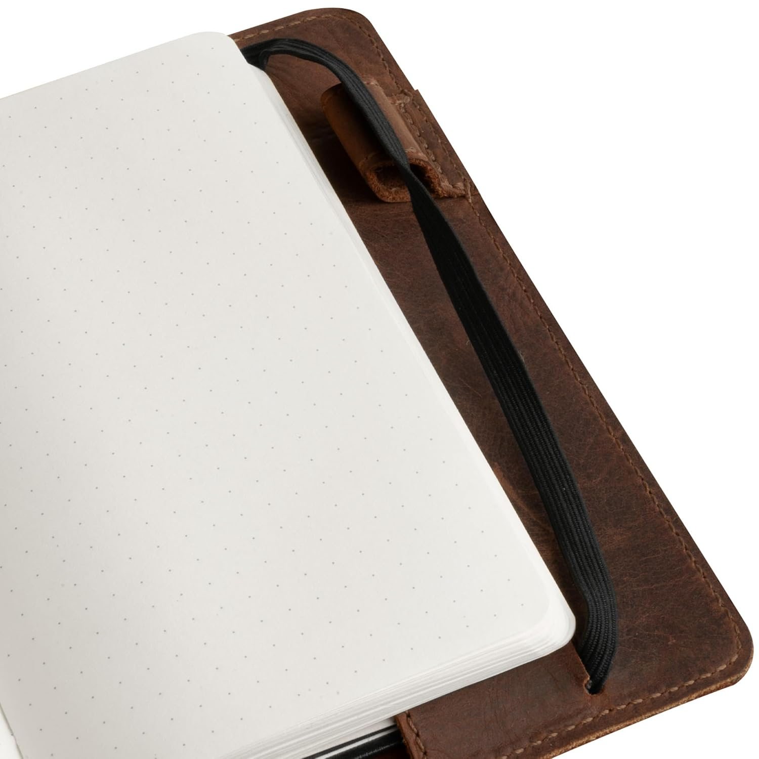 Hide & Drink, Rustic Cover for Leuchtturm A6 Hardcover Notebook (3.6 X 5.9 In. Notebook Not Included) Full Grain Leather, Handmade, Bourbon Brown image number 1