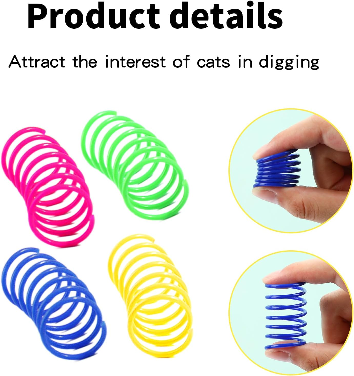 Pack of 20 Cat Toy Spirals, Cat Toys, Novelty Spring Spiral Toy, Cat Toy Spirals, Colourful Foldable Plastic Toy Cats Pet, Colourful Cats Toy Spiral Feathers, for Pets to Play image number 6
