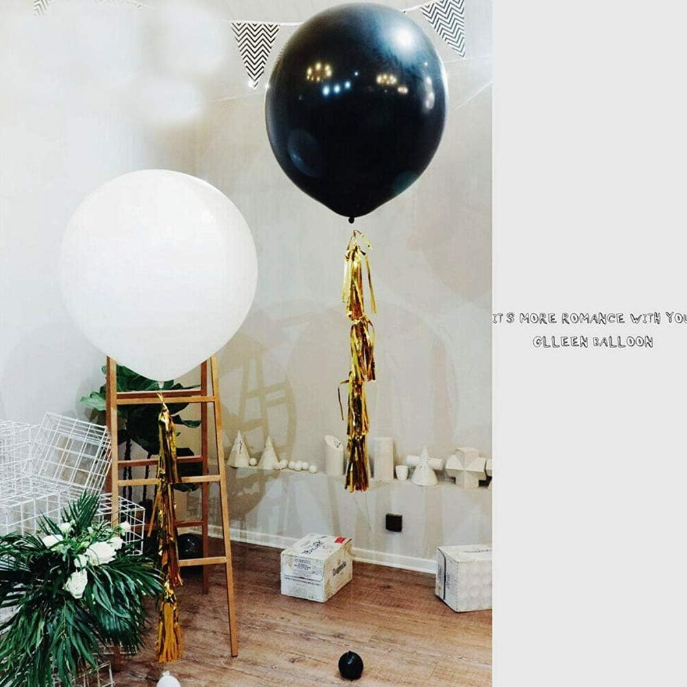 6 Big Balloons 36" round Balloons Extra Large & Thick Balloons Reusable Giant Latex Balloons, for Photo Shoot/Birthday/Wedding Party/Festival/Event/Carnival Decorations, White