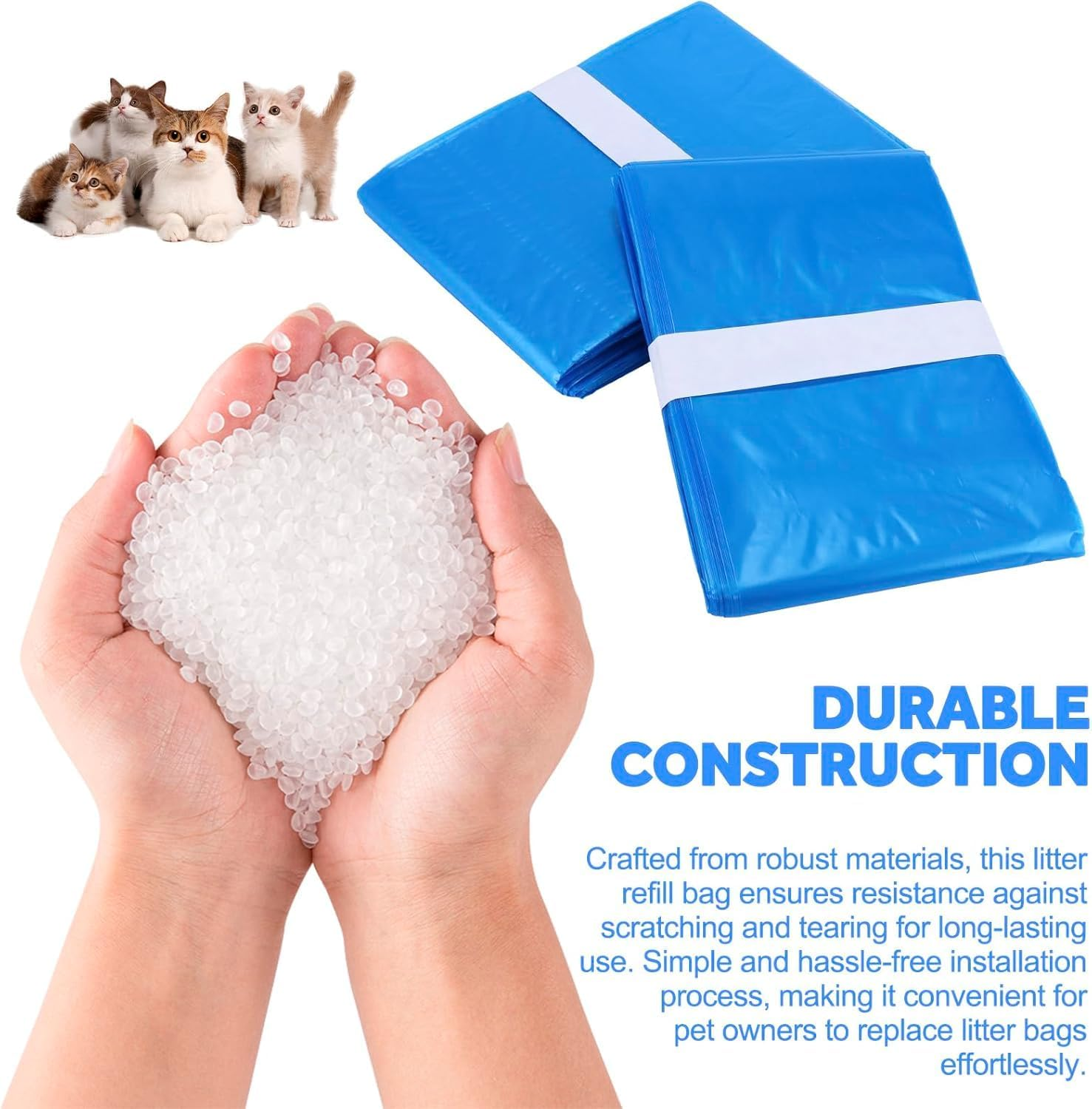 Diaper Pail Liner Refills Bags Compatible with Janibell Akord 330 Series Adult Diaper System, Blue, Lightly Scented, 10 Count image number 2