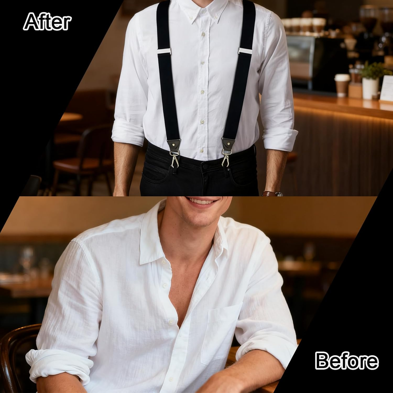 Vymoreon Men'S Suspenders with 4 Swivel Hooks for Heavy Duty, Big and Tall Mens Braces for Trousers - Blue image number 4