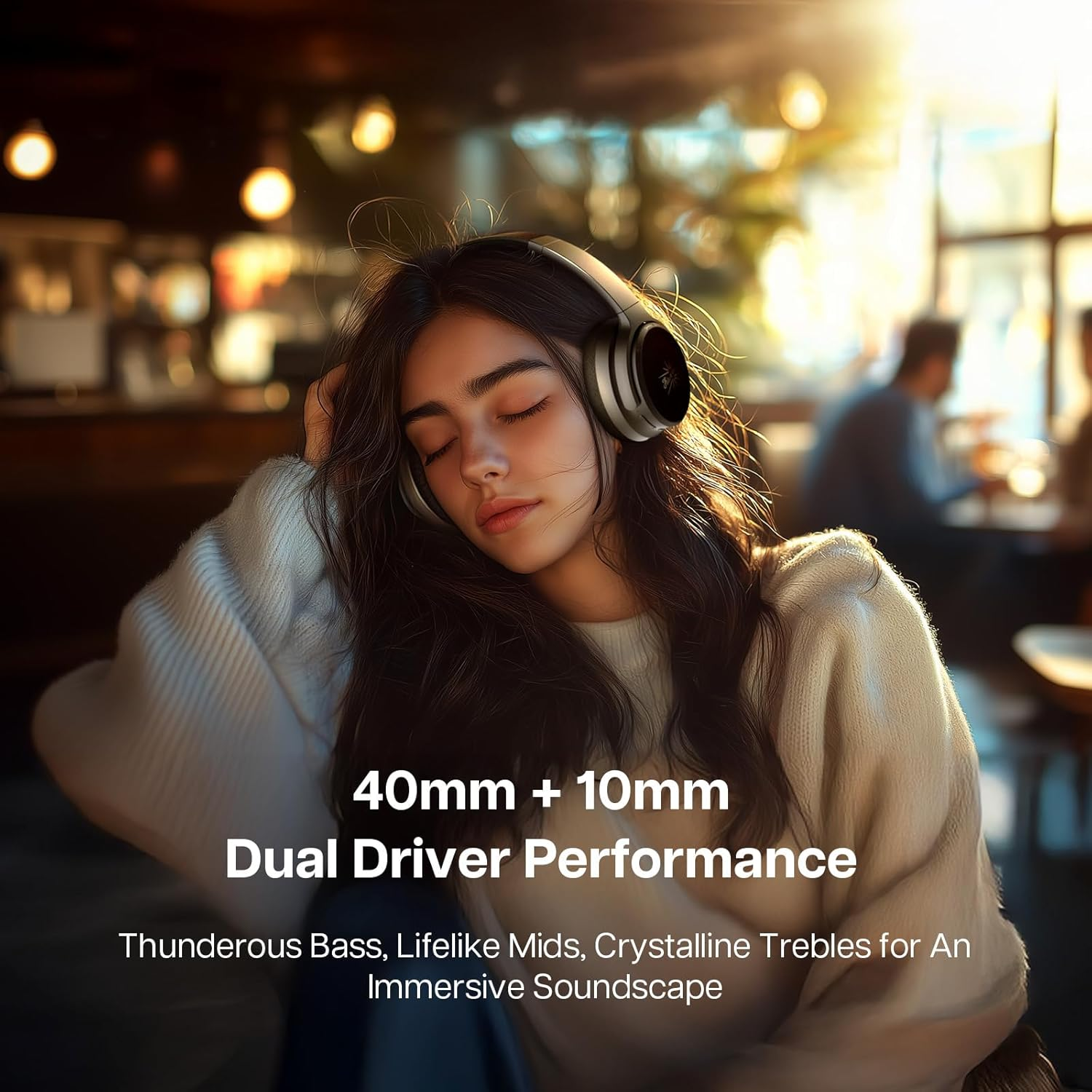 Linsoul Kiwi Ears Ardor Bluetooth 5.4 over Ear Headphones, Wireless DJ Studio Headphones, Dual Dynamic Driver Studio Monitor with Hybrid ANC, 140H Playtime, Lightweight for Podcast Gaming Guitar image number 2