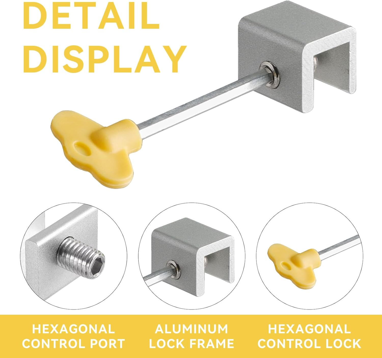 10 Pcs Sliding Window Locks with Key, Adjustable Security Locks for Vertical or Horizontal Windows and Doors, Childproof Aluminum Safety Lock for Home and Office Use image number 3