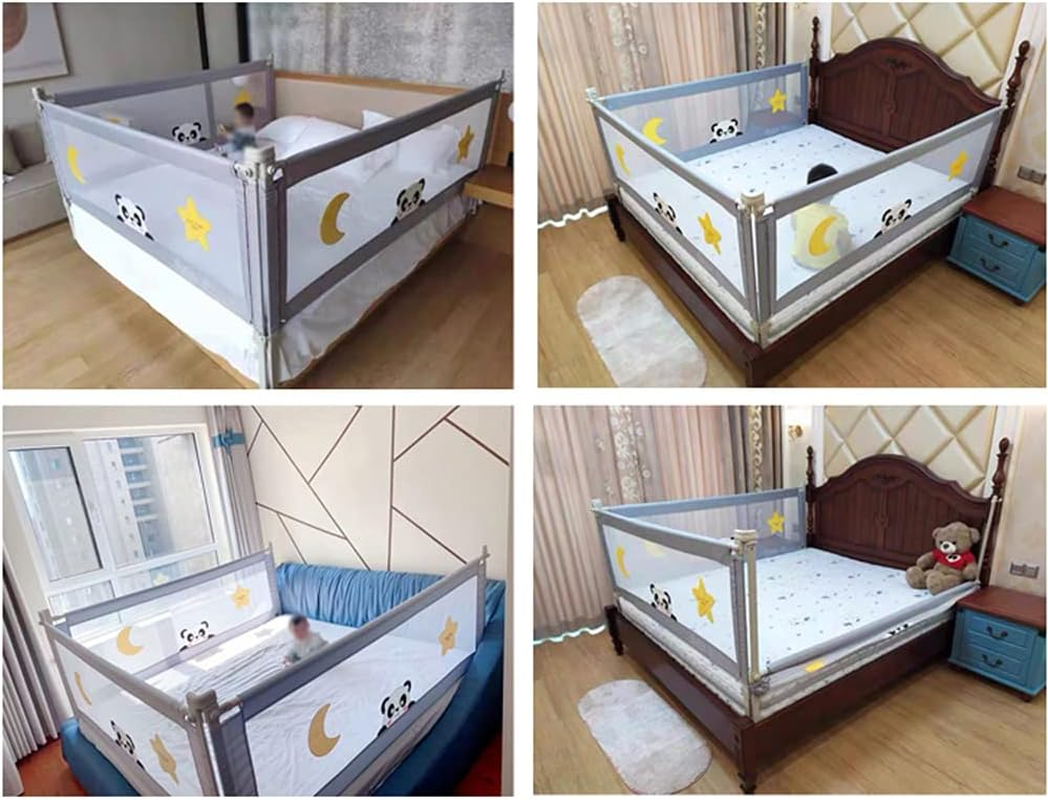 100CM Height Adjustable Folding Bed Rail Kids Safety Cot Guard Protecte (180X100CM Single Side 1 PCS)