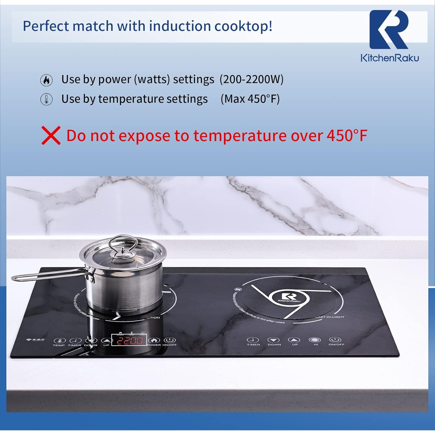 2 PCS Induction Cooktop Mat - Induction Hob Protector- (Magnetic) Cooktop Scratch Protector - for Induction Stove ,Multifunctional Silicone Mats - for Air Fryer Liners by Kitchenraku (20Cm, Black) image number 5