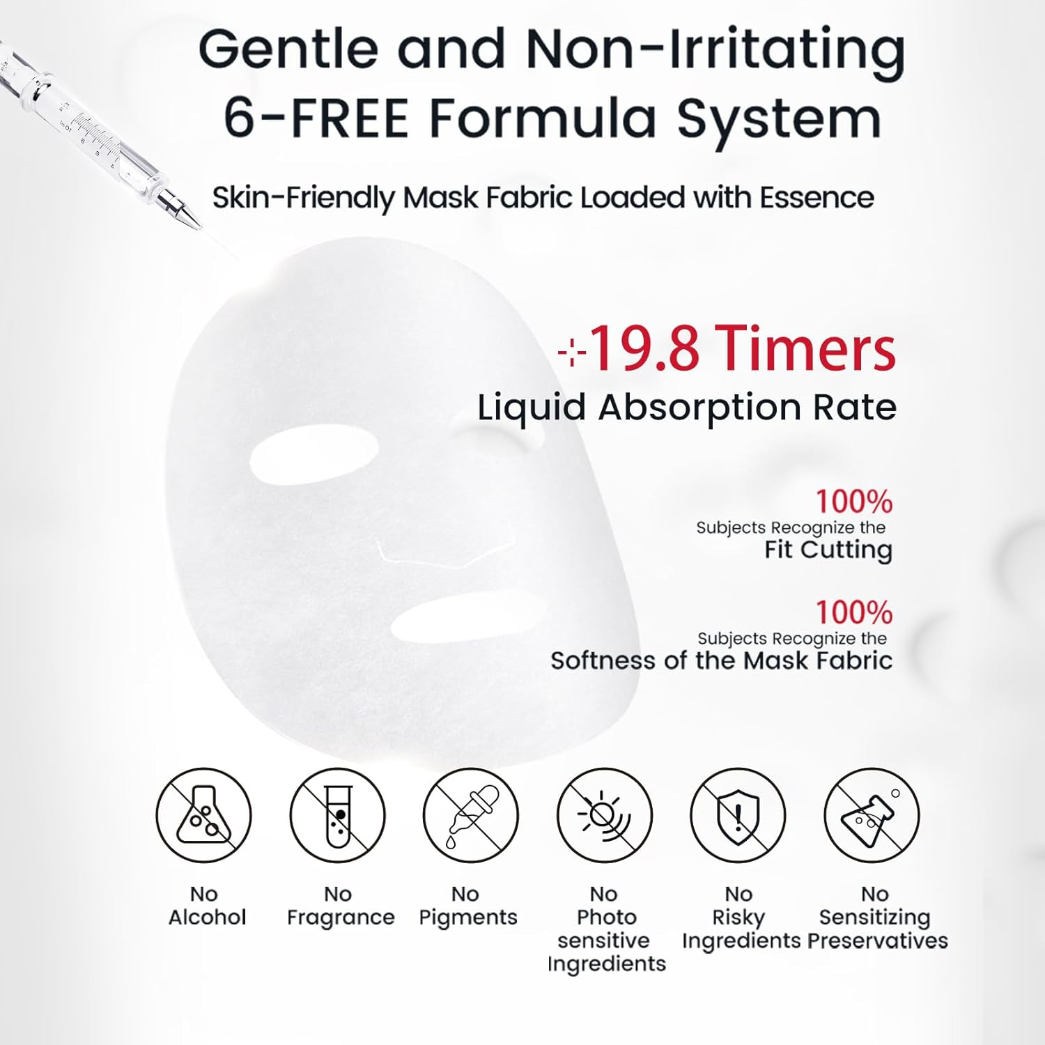 Winona Brightening & Spot-Fading Mask 6 Pcs, Camellia-Lucent Spot Correcting Mask, Fairly Brighening, Soothing Sheet Mask for Sensitive Skin, Hydrating, Reduces Redness, Fragrance-Free, Alcohol-Free