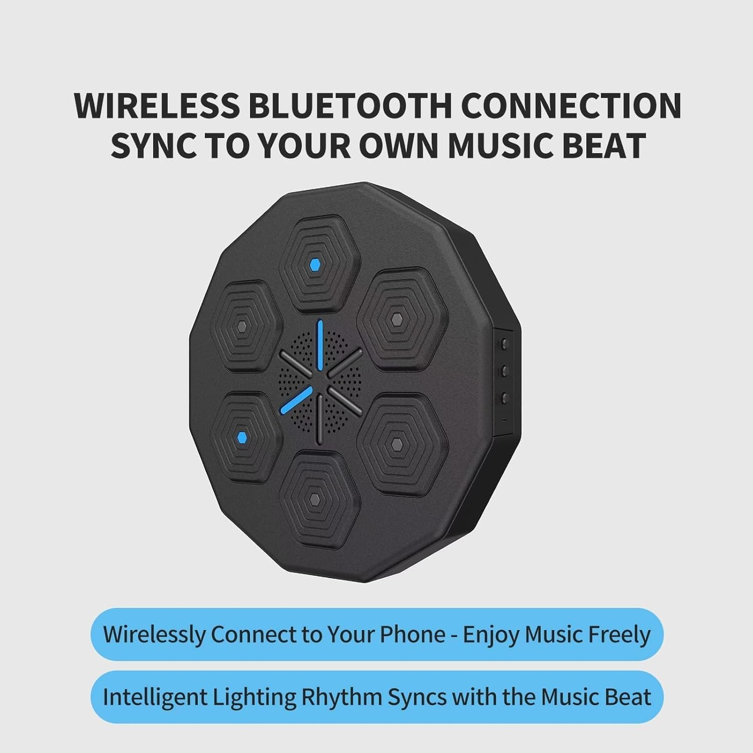 MINYII Boxing Equipment Strength Tester with Music, Electronic Boxing Machine, Intelligent Music Box Wall Target, Smart Bluetooth Boxing Machine,Auxiliary Boxing Practice Board (Black01) image number 4